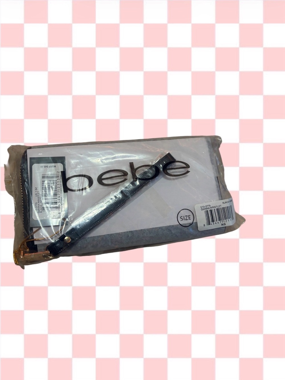 bebe Gianna Wristlet Wallet- Black NWT